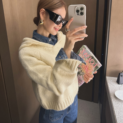 Prance wool hood knit