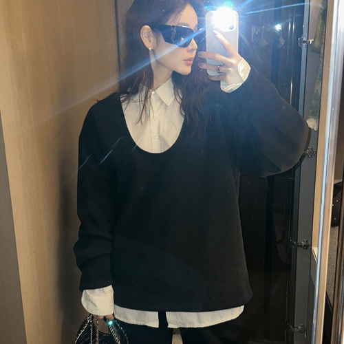Mink gimo U-neck tee