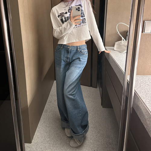 Super string wide denim