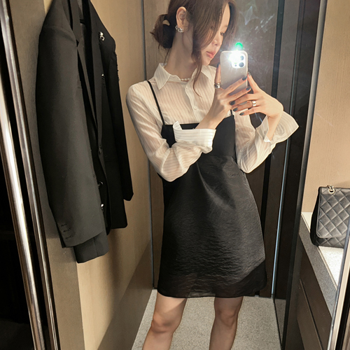 Carmi see-through slim shirt