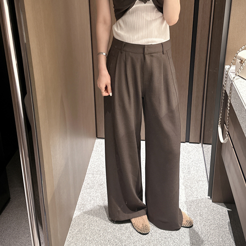 Brow linen wide pants