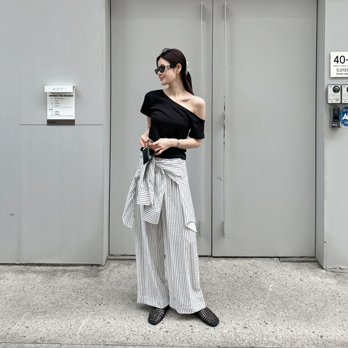 Cooling stripe shirt pants