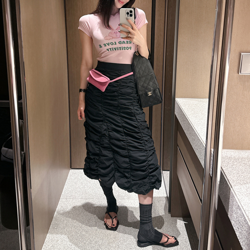 Lomen shirring skirt