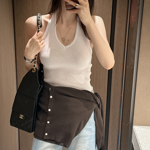 Weed halter-neck sleeveless
