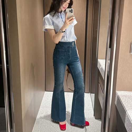 Two button high denim