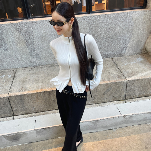 Soap frill two-way knit