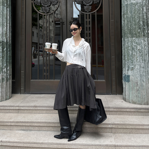 Blending pleats skirt