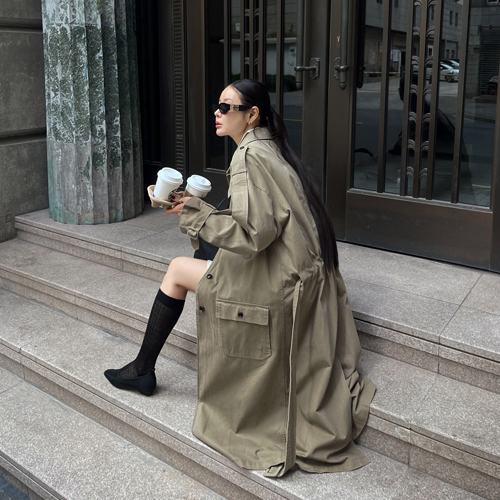 Mannish dying trench coat