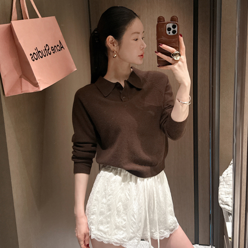 Texture collar knit