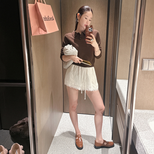 Girlish lace shorts
