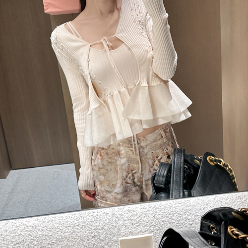Multi jinju frill set cardigan