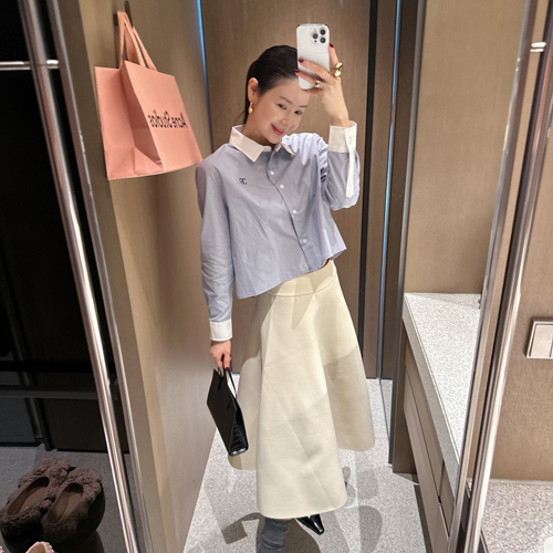 Migne silk crop shirt