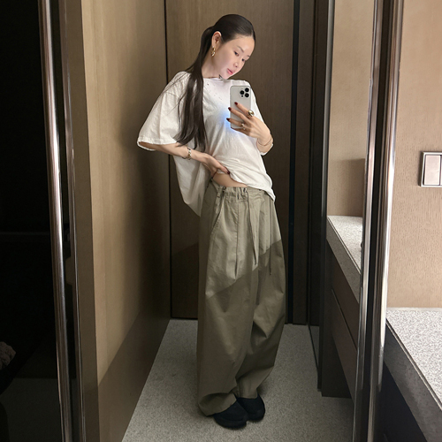 Buddle string wide pants