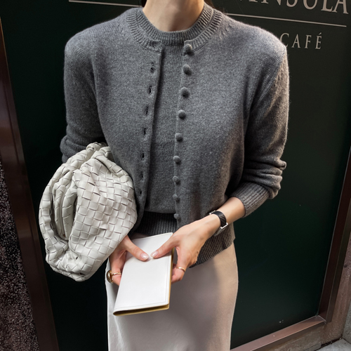 Heavy button cardigan