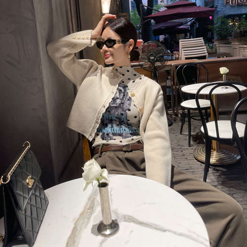 Resin vintage wool cardigan