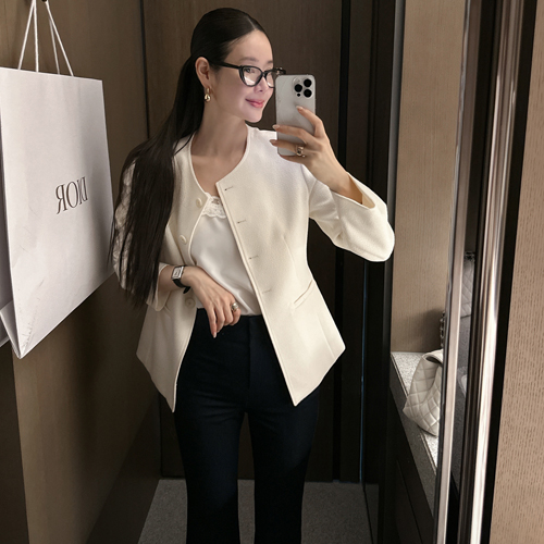 Cedar line no-collar jacket