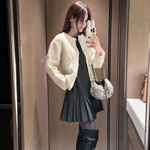 Mogul ribbon wool cardigan