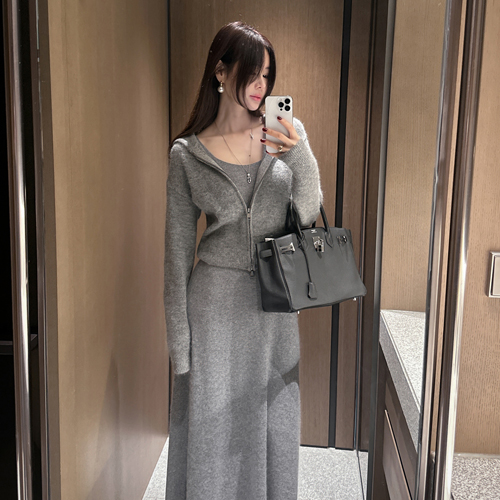 Olga alpaca knit zip-up