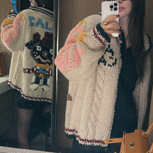 Calie handmade knit zip-up