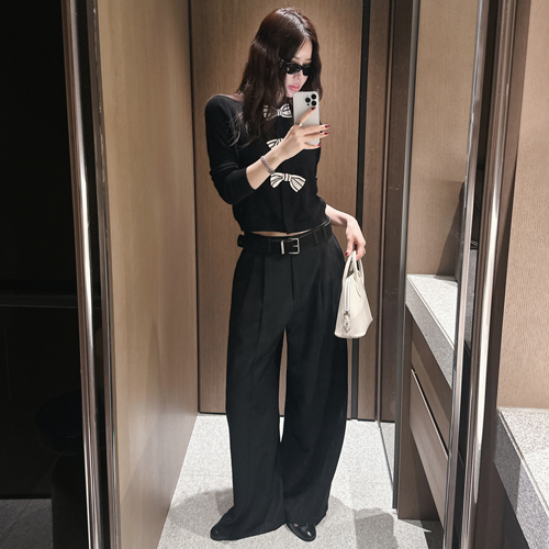 Belen pin-tuck wide pants