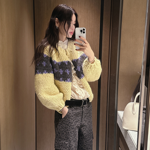 Clay yellow wool cardigan
