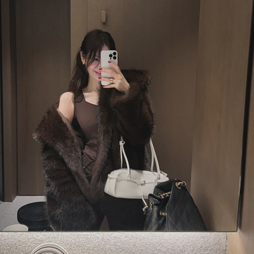 Riche fur collar short coat