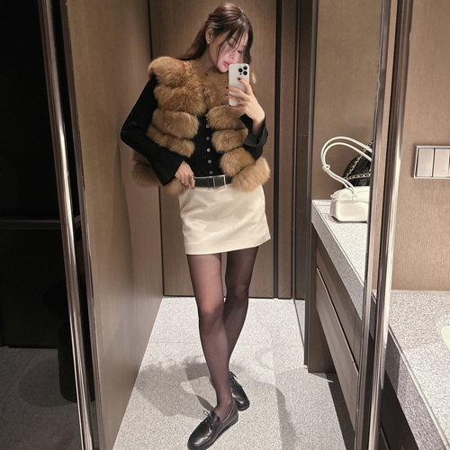 Beggar belt mini skirt