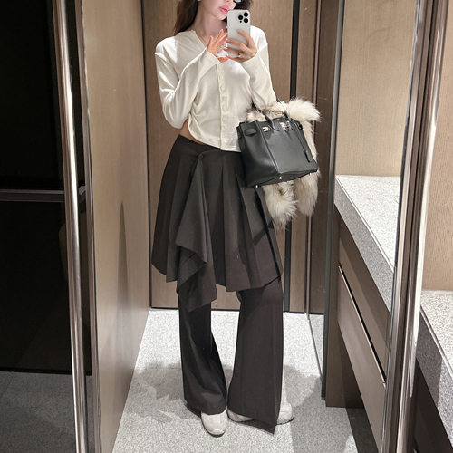 Hunt layered wrap skirt pants