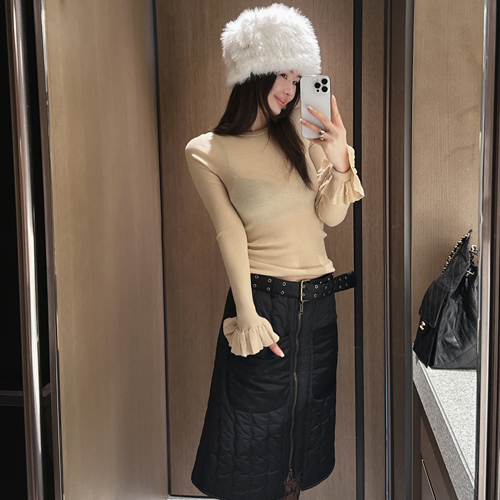 Rita wool arm frill tee