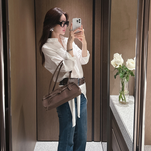 Brow shawl set midi shirt