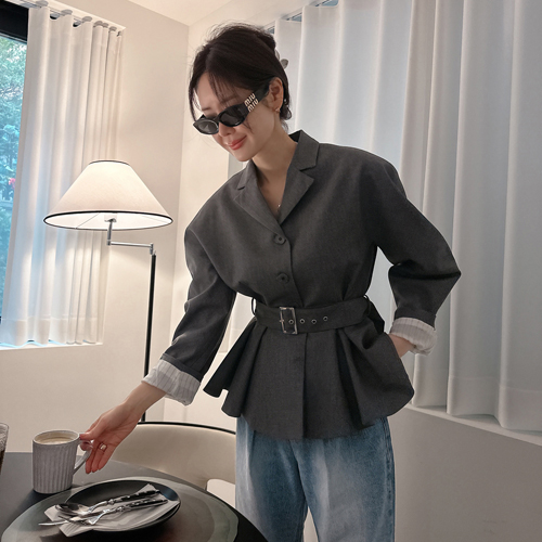 Roman line belted jacket
