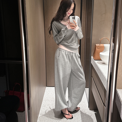 Wide string jogger pants