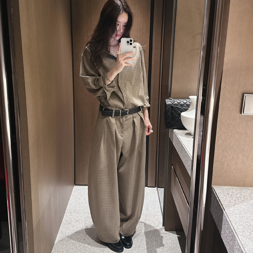 Peste brown check pants