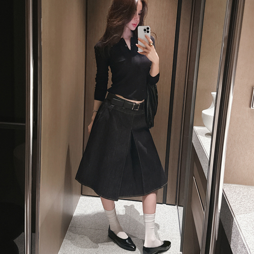 Maya cotton pleats skirt