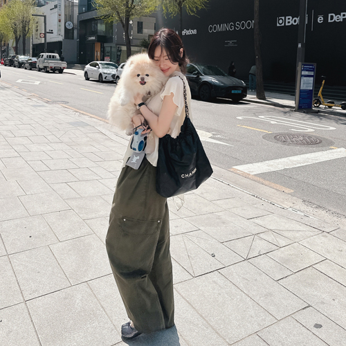 Loosed wide volume cargo pants