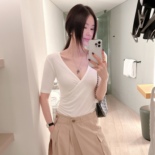 Preen V-neck wrap tee