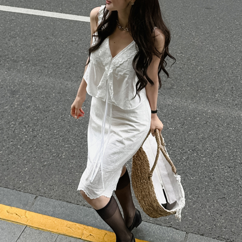 Cassia midi banding skirt