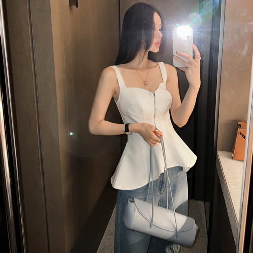 Juke zipper peplum blouse