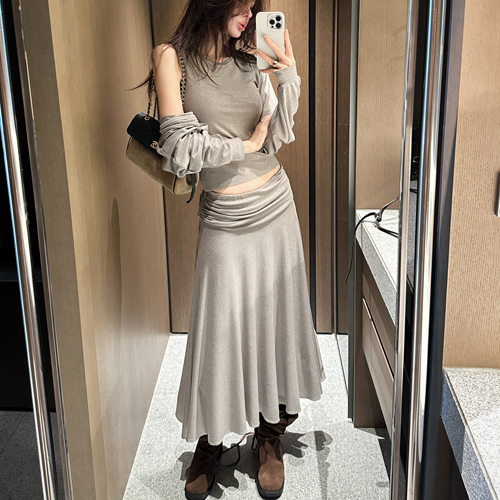 Abo tencel shirring skirt
