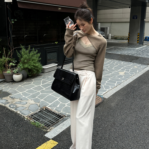 Swan bolero cashmere knit *입고지연 순차배송*