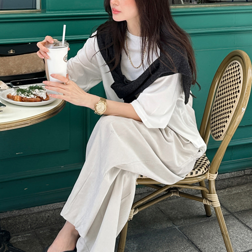 Draw cotton loose tee